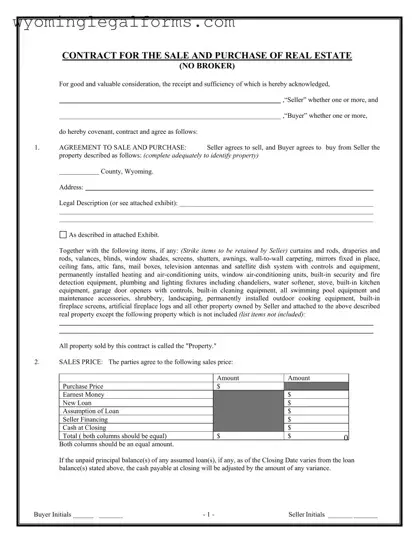 Free Wyoming Real Estate For Sale PDF Template